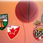 Evroliga mečevi: Crvena Zvezda protiv Baskonije i Partizan protiv Real Madrida - logotipi klubova