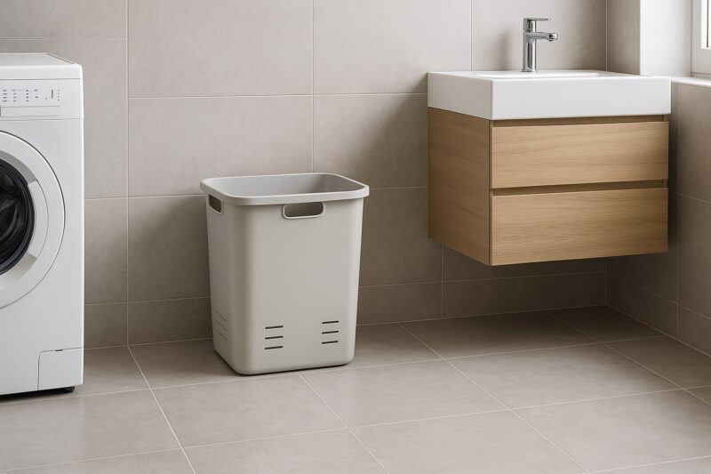 Uklapanje korpe za veš u izgled prostora kupatila