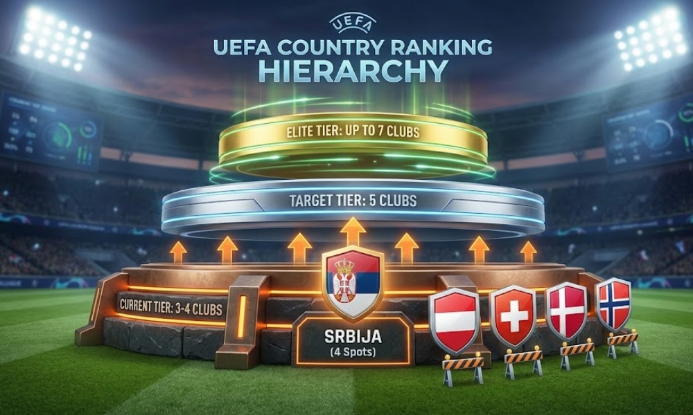 Broj evropskih mesta za jednu ligu kreće se od tri do sedam, u zavisnosti od njenog UEFA koeficijenta