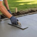 osoba ravna izliven beton